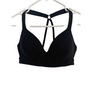 Athleta Black Strappy Medium Support Sports Bra With Adjustable Razor Back Strap